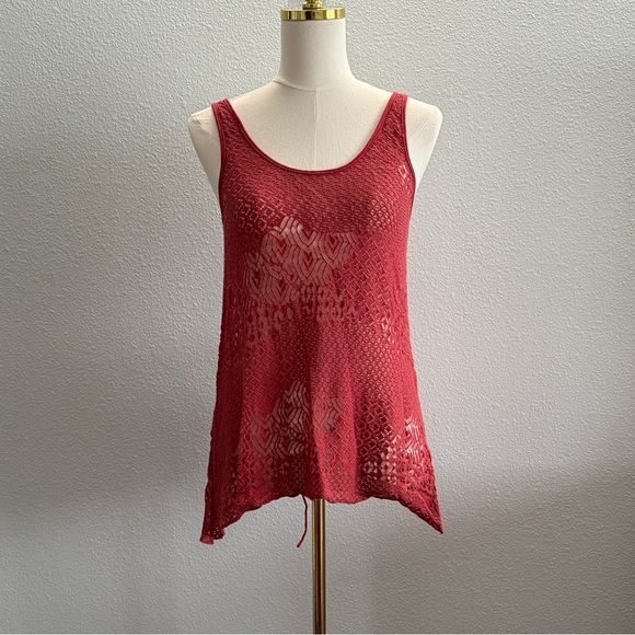 Free People Tops - Free People Crochet Back Tie Sleeveless Top Size XS